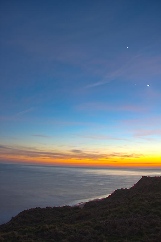 2012-03-25 - Venus, Jupiter, Moon and Sunset at the IoW Star Party