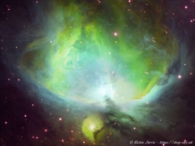 December 2017 – The Great Orion NebulaMessier 42 in Orion taken and processed using the Hubble Palette